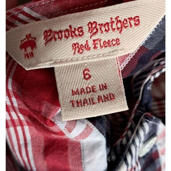 Brooks Brothers Red Fleece Plaid Sleeveless Dress Size 6 Red White Navy - Picture 11 of 14